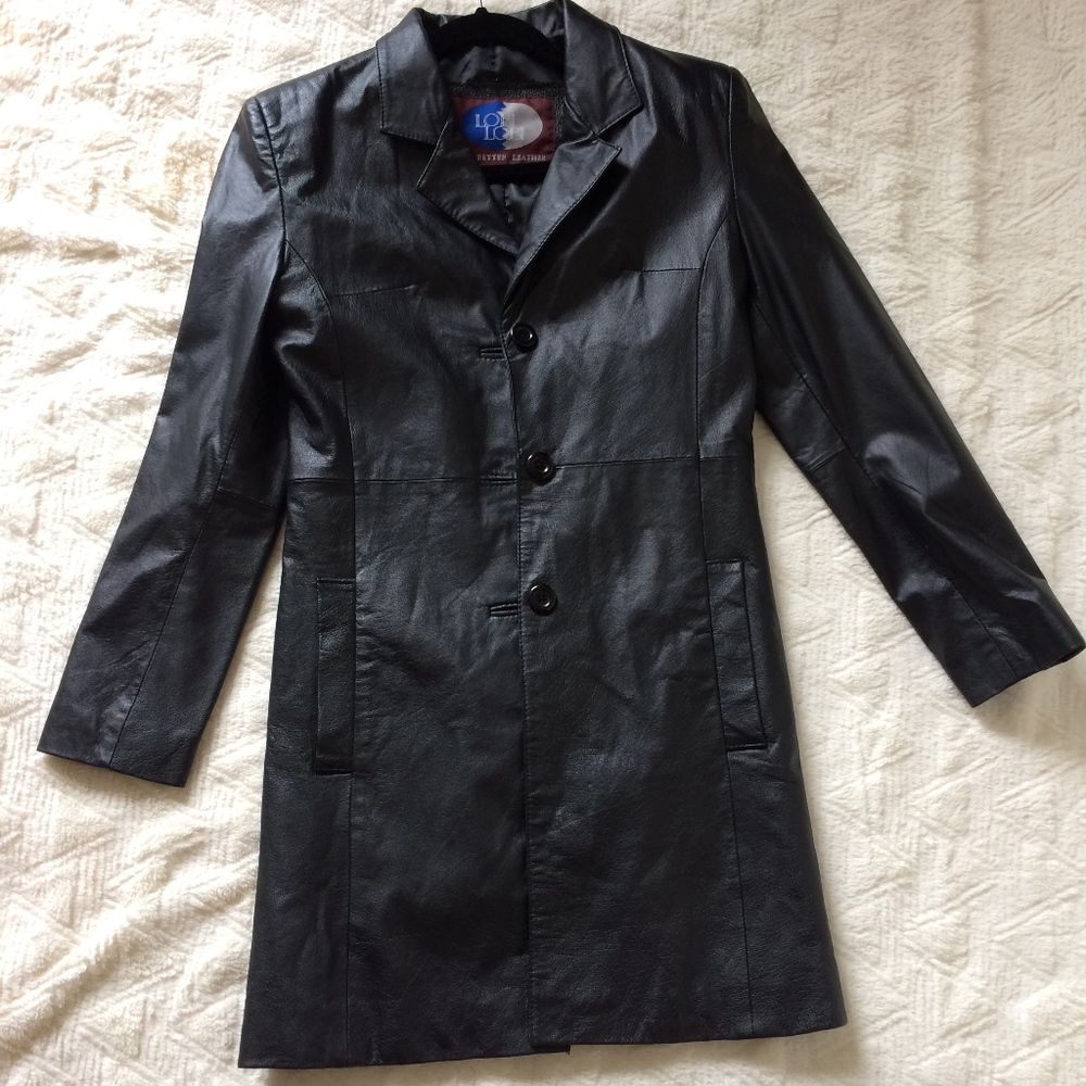 Lobi Lobi long leather coat small